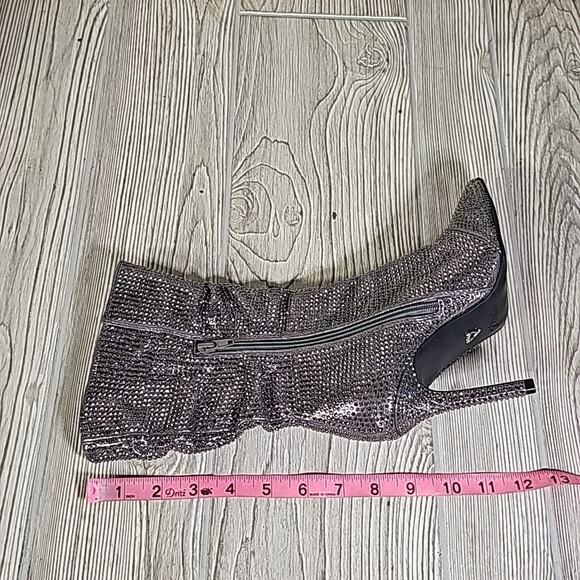 Thalia Sodi Raquell Booties Pewter Bling Heeled Boots Womens Size 5 NEW - Picture 14 of 16